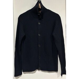 Etro Milano Men's Black Ribbed Wool Sweater